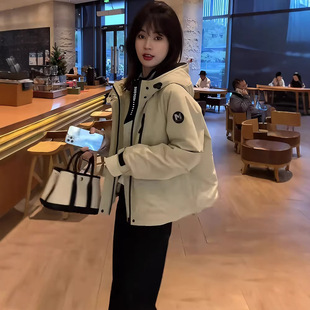 棉衣棉服派克服 连帽时尚 小个子加厚加绒冲锋衣外套女2025冬季 短款