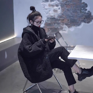 超火羊羔毛绒外套女早春季小个子皮毛一体高级感摇粒绒二棉夹棉服