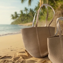 沙滩包纸编手提包通勤 草编包女士编织手拎包大容量托特包夏季