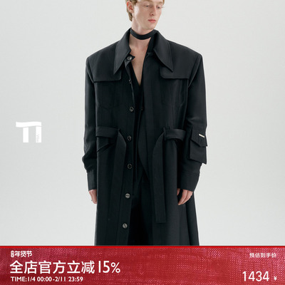 启世录TIWILLTANG“静飙风幕”都会逸纲慵懒架构解构之弛雾霭风衣