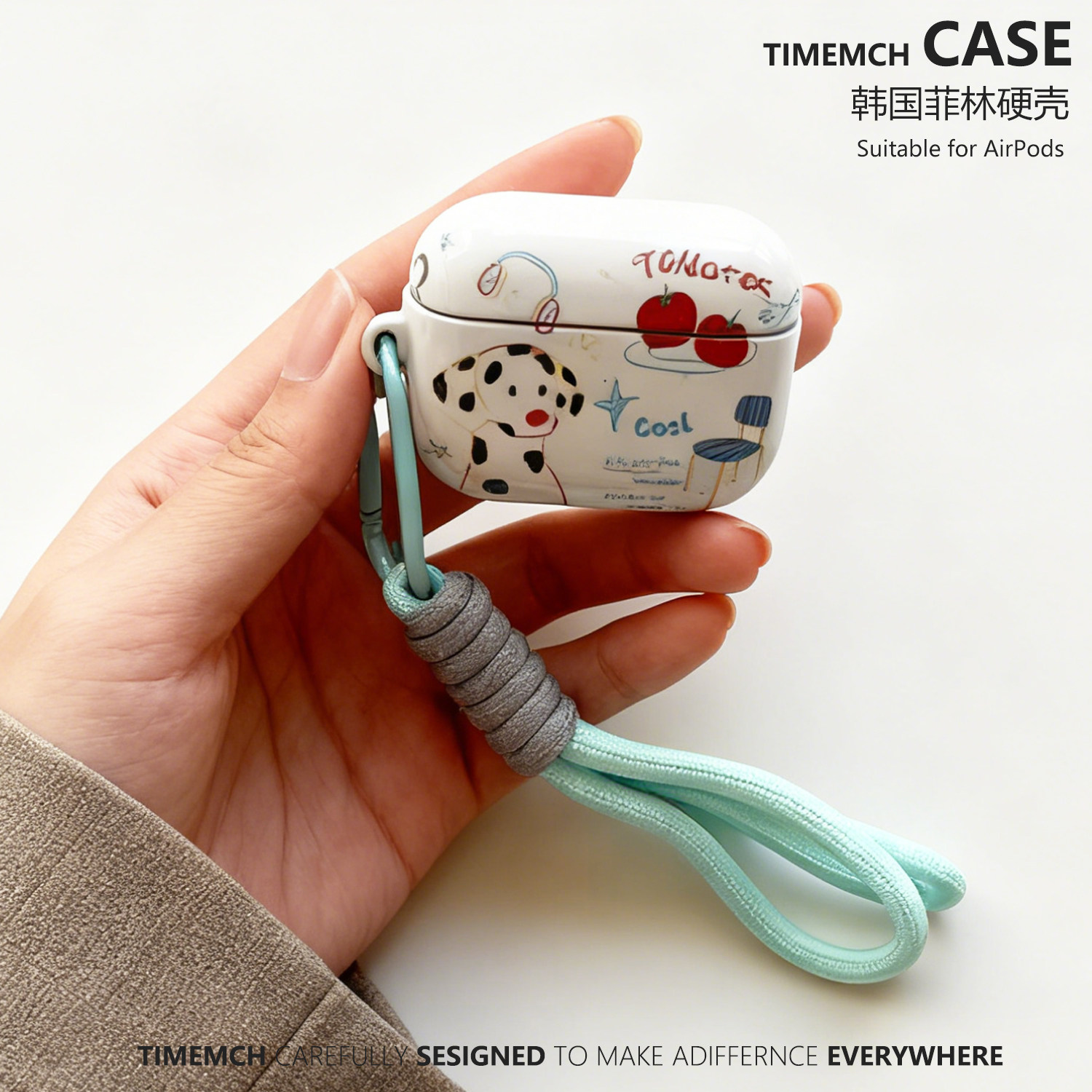 原创美式番茄斑点狗适用airpodspro2保护套airpods