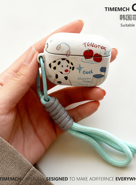 原创美式番茄斑点狗适用airpodspro2保护套airpods4保护壳卡通airpods3苹果耳机保护套二三代ins风