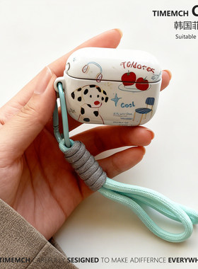 原创美式番茄斑点狗适用airpodspro2保护套airpods4保护壳卡通airpods3苹果耳机保护套二三代ins风