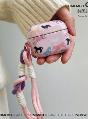 TimeMch水墨涂鸦马年适用于airpodspro3保护套airpods4保护壳苹果耳机二三代保护壳耳机套艺术文艺简约不撞壳