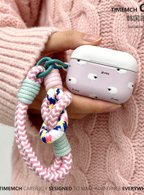 TimeMch 撞色雪花肥羊 适用于airpods3保护壳airpds4保护壳苹果耳机保护套pro3卡通可爱韩国磨砂菲林简约粉色
