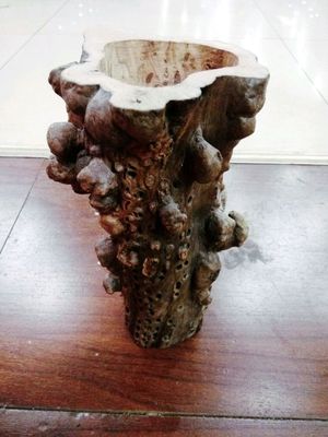 新疆胡杨木根雕笔筒工艺品
