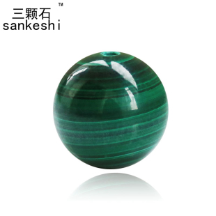 水晶DIY藏银配件 5A天然孔雀石散珠圆珠串珠佛珠半成品串手链隔珠