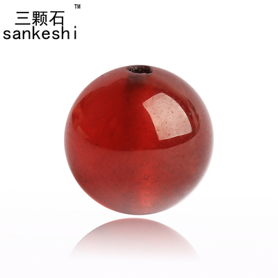 天然橙红色石榴石水晶diy饰品