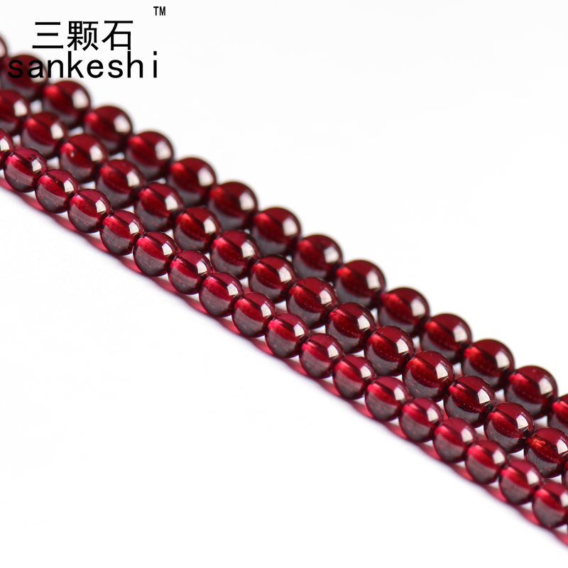 玻璃体石榴石天然半成品散珠