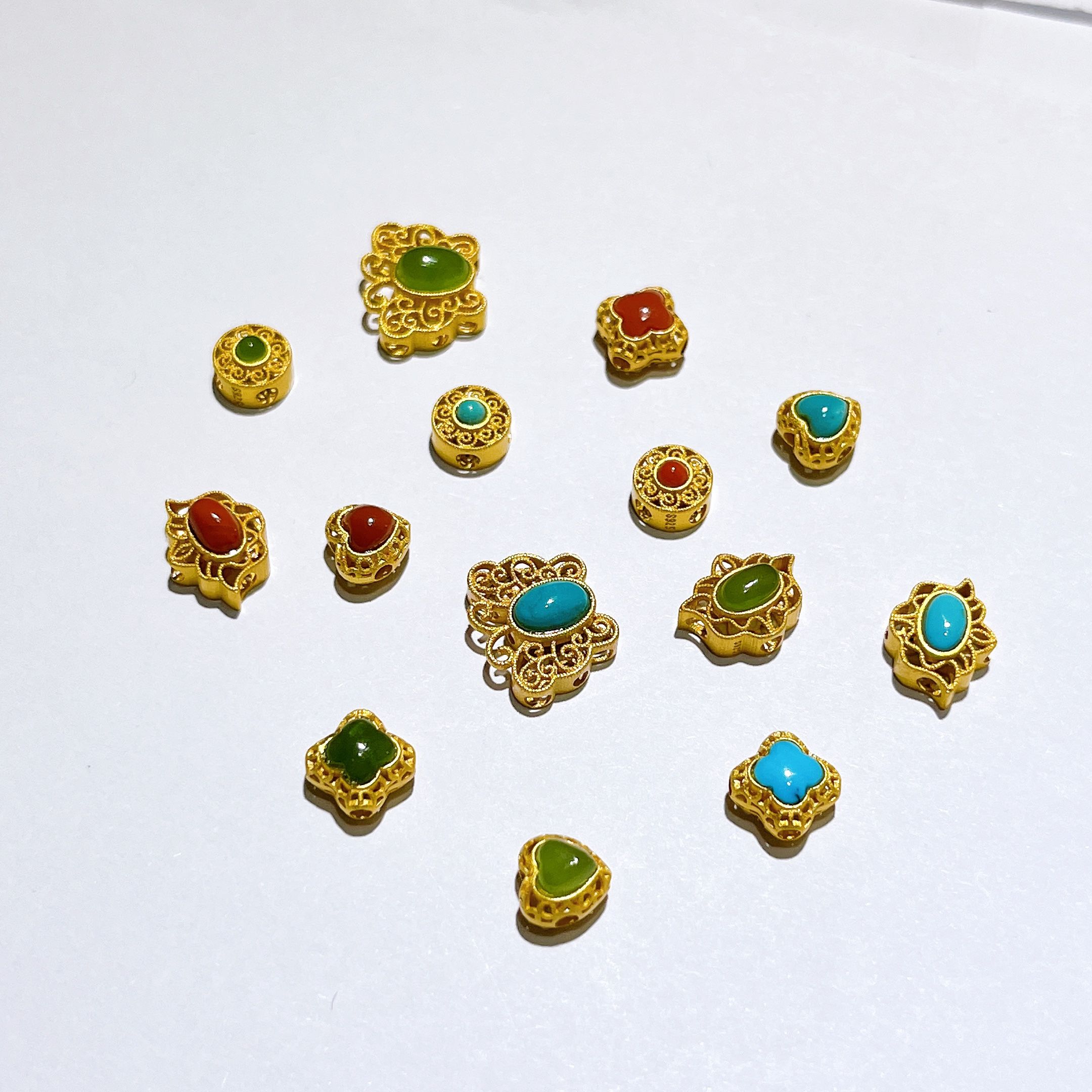 天然水晶南红松石碧玉S925镶嵌