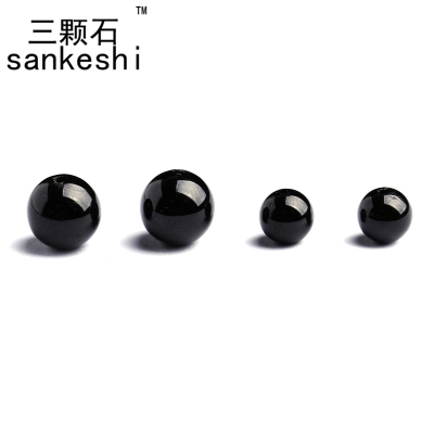 diy天然黑碧玺半成品散珠