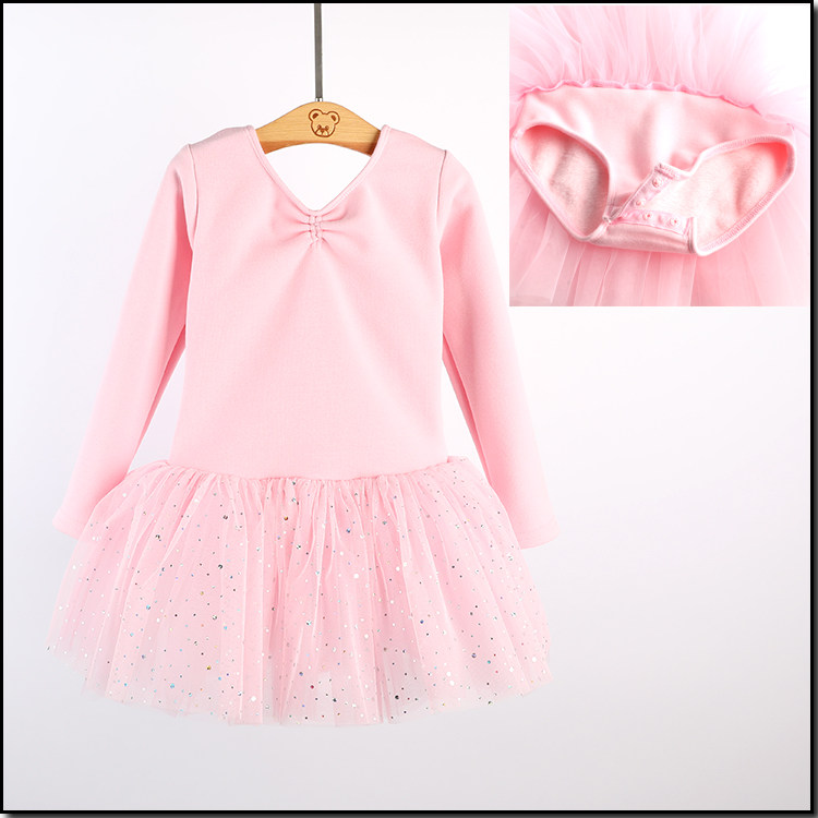 长袖儿童舞蹈服秋冬女童芭蕾舞裙练功服拉丁女孩中国舞幼儿蓬蓬裙