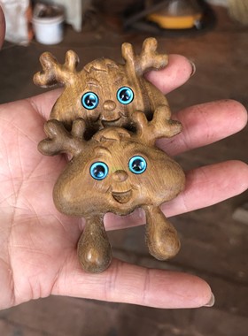 特价包邮阿根廷绿檀鼻部脸部按摩梳檀木木雕工艺品蓝眼睛鹿