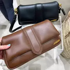Original French Genuine Leather Jacquemus Le Bambimou Pillow Bag, Handbag, Underarm Bag, Shoulder Bag, Crossbody Bag