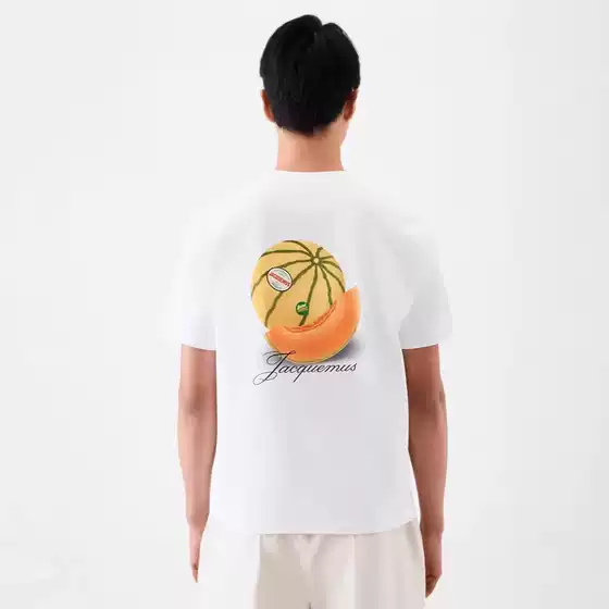 2026 European and American Trendy Brand Jac Men's T-Shirt Short-Sleeved Top Solid Color Printed Melon Logo Pattern Factory Direct Sale