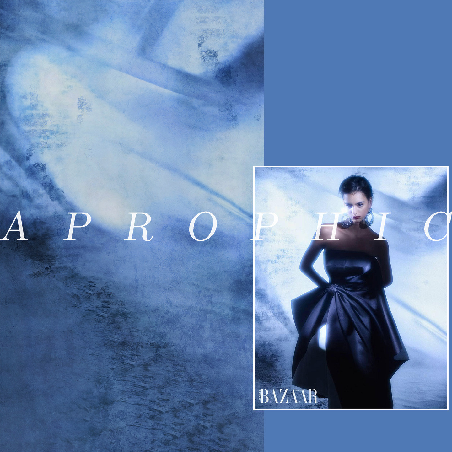 新款商拍异形蓝色渐变拍照背景布影楼婚纱蓝色油画写真摄影背景纸