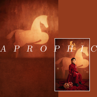 马年新年中国红氛围拍照背景布一家三口过年红色场景摄影背景纸