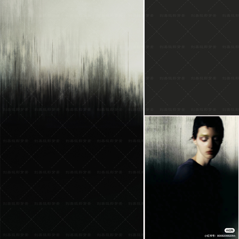 渐变纹理黑白水墨背景纸工作室个性写真拍照背景布商拍室内背景布