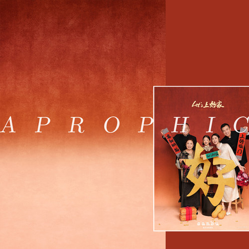 全家福新中式国风橙红复古肌理背景布一家三口新年油画拍照背景纸