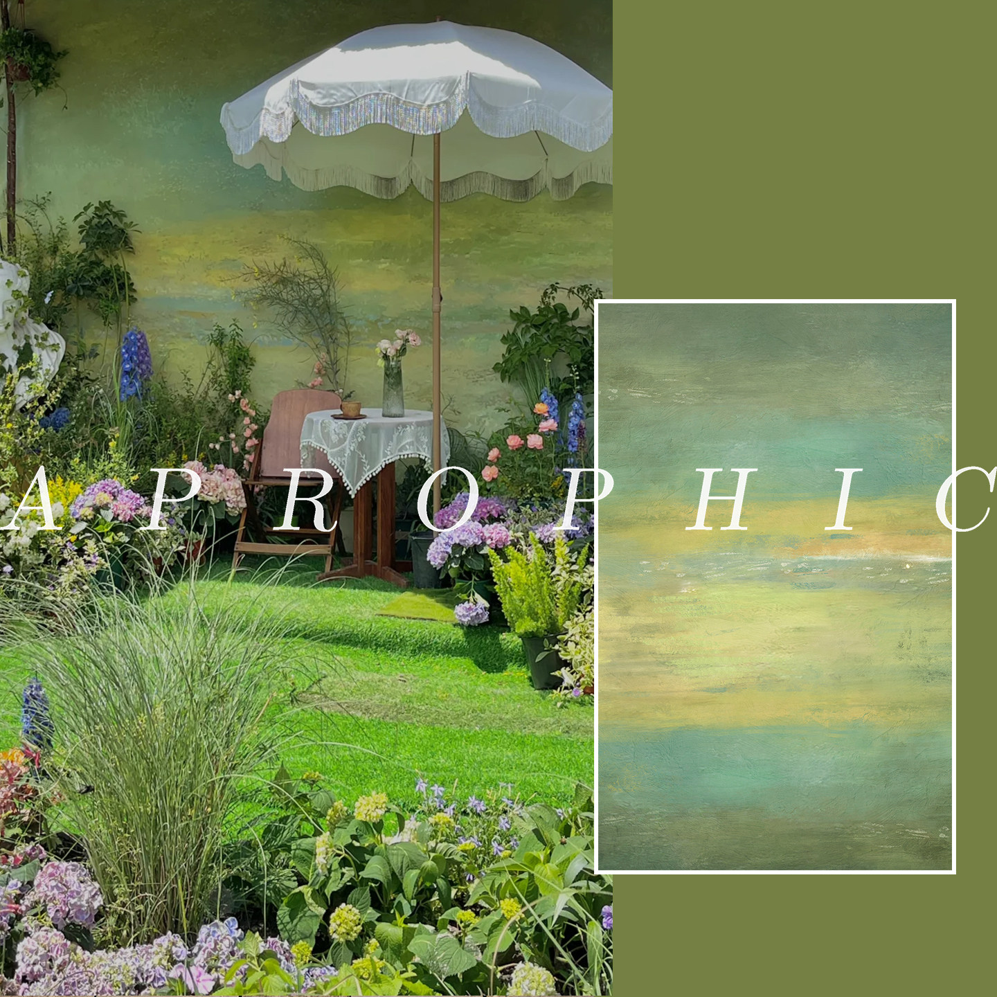 新款春季绿色油画摄影背景纸室内高级油画绿色复古写真拍照背景布