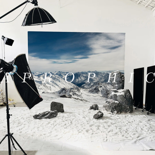 冬天雪山山峰拍照背景布直播间3D雪景布置背景纸羽绒服雪景拍照布