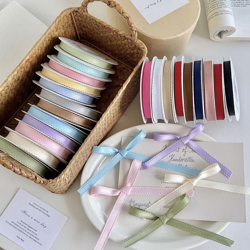 1cm纯色哑光涤棉丝带 波浪耳花边发饰diy蝴蝶结材料鲜花服装辅料