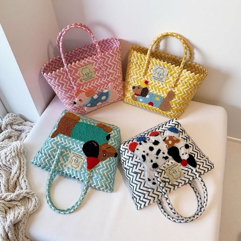 卡通藤编手提包编织菜篮子竹节包纯手工编织包儿童手提包伴手礼包