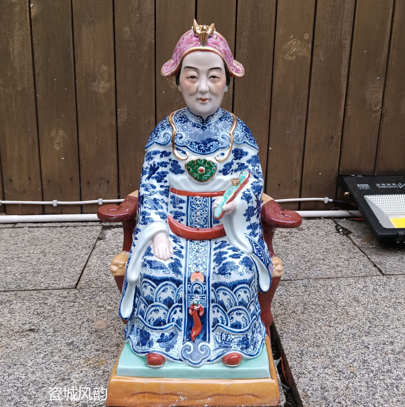 景德镇雕塑陶瓷王母娘娘神像家用瑶池金母佛像西王母供奉摆件16吋