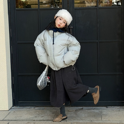 GLP KISS韩系童装25冬新女童加绒加厚羊毛拉架假两件呢子阔腿裤潮