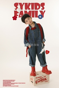 儿童摄影服装影楼西部牛仔主题男童中大童连体套装新款拍照艺术照