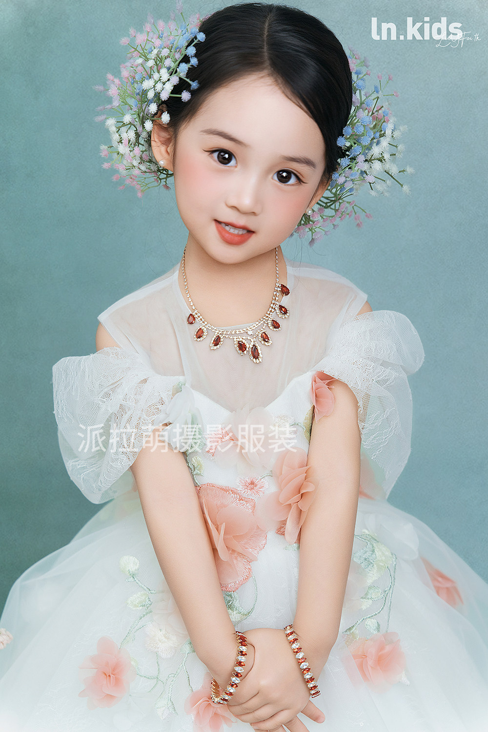 新款刘亦菲满天星主题公主裙儿童摄影服装写真照艺术照表演演出服