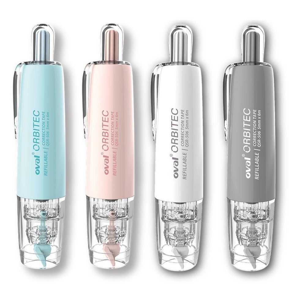 台湾oval欧文修正带限定笔式涂改带马卡龙莫兰迪色按动式360°旋