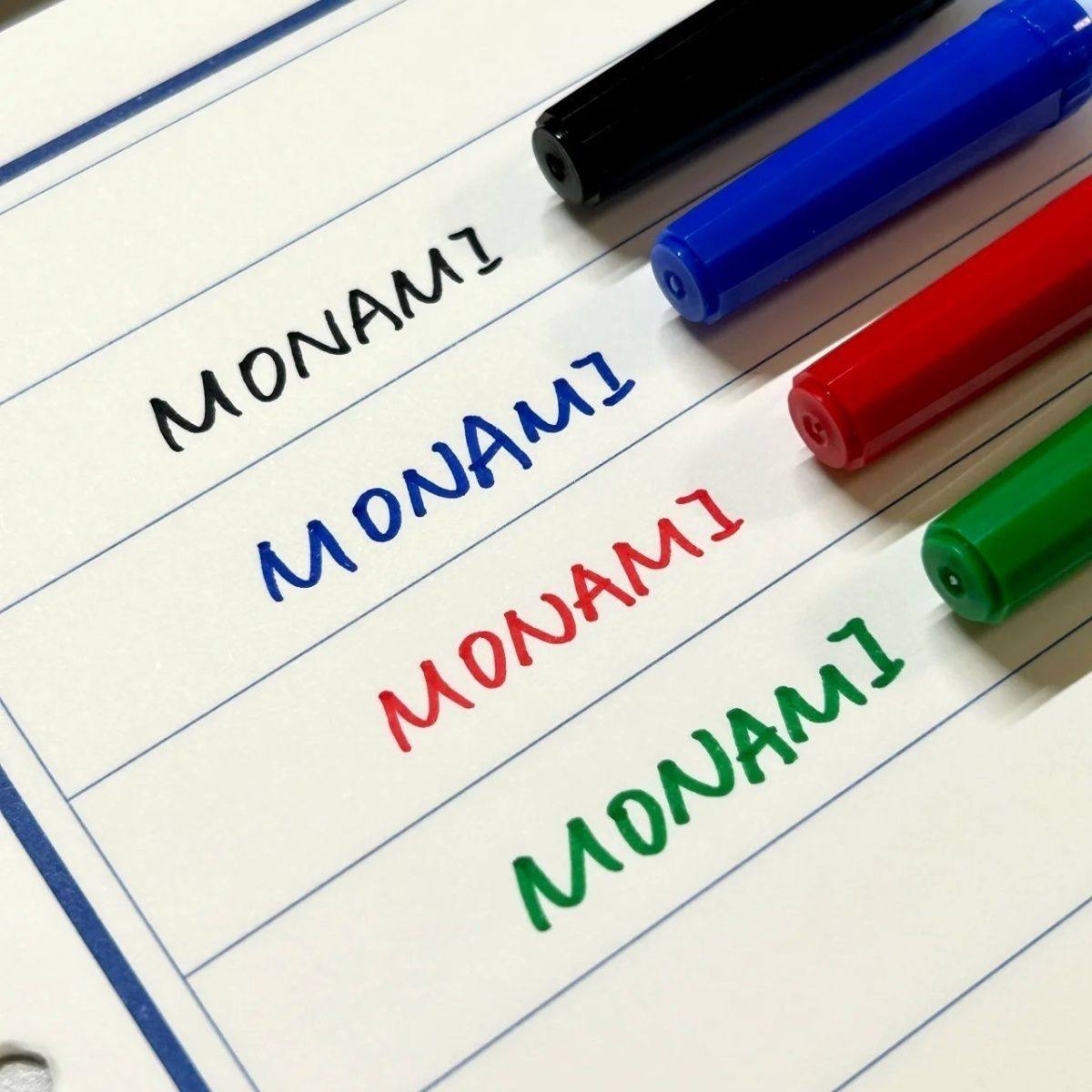 韩国慕娜美monami水性记号笔0.7笔尖学习签字勾划线订正注释批改