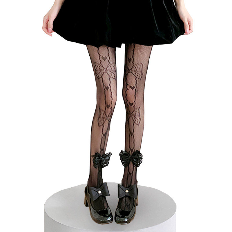 Lolita纯欲白色丝袜 洛丽塔立体蝴蝶结爱心镂空提花连裤袜y2k少女,女士内衣/男士内衣/家居服,连裤袜/打底袜,淘宝优惠券,粉丝福利购,淘宝优惠卷