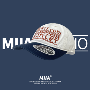 美式 小众撞色taket字母刺绣高品棒球帽子女显脸小软顶百搭鸭舌帽