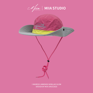 2025美式速干复古拼色冲浪户外渔夫帽子女夏季防晒遮阳帽登山帽男