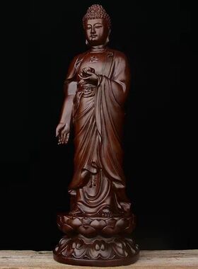 木雕摆件释迦牟尼实木质雕刻佛祖