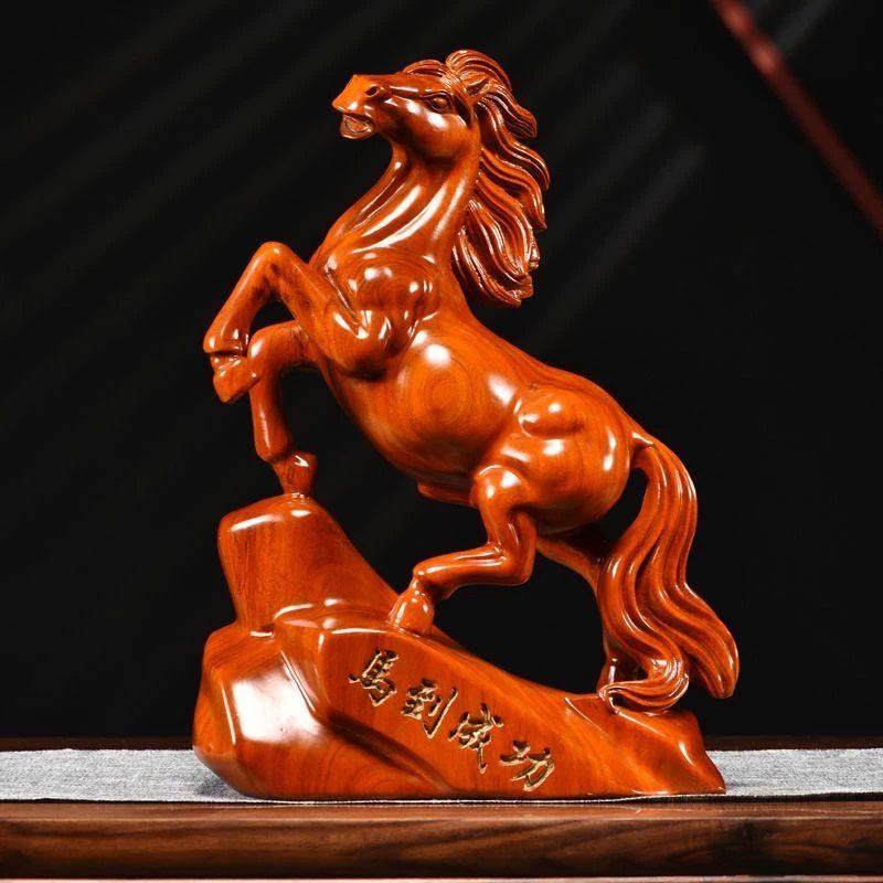 红花梨木马摆件实木雕刻十二生肖马到成功家居客厅办公室装饰送礼,家居饰品,装饰摆件,淘宝优惠券,粉丝福利购,淘宝优惠卷