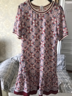 欧洲站高品质女装印花真丝连衣裙下摆褶皱中长款夏季裙子