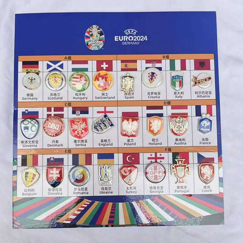 歐洲杯24强英格兰法国全套徽章