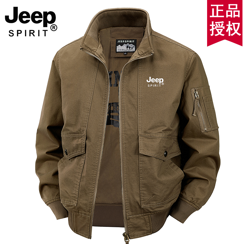 JEEP吉普纯棉外套男中老年夹克