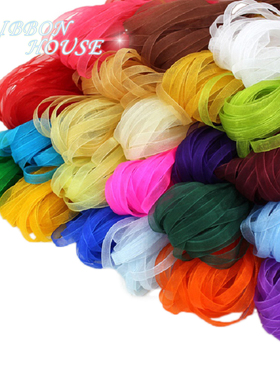 6mm宽透明雪纱带丝带布彩带缎带绸带礼品包装钩帽子丝带(40米/件)