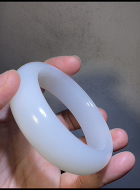 天然高品质新疆籽料轮胎手镯一级白过灯59.2mm正品带证书全国复检