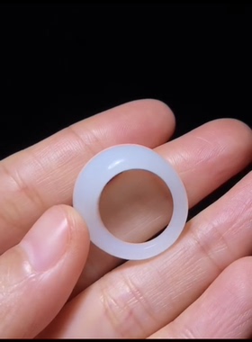 精品新疆和田籽料面包戒一级白油润细腻温润老糯15mm（港码约9#）