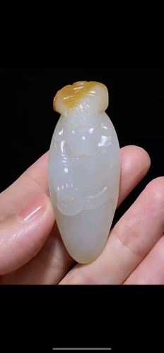 天然精品新疆和田玉籽料 财神 60×23×14mm正品带证书二十年老店