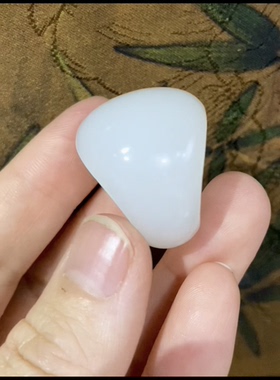 新疆和田玉籽料面包戒 一级白油性脂粉好 玉种糯 17.5（港码16#）