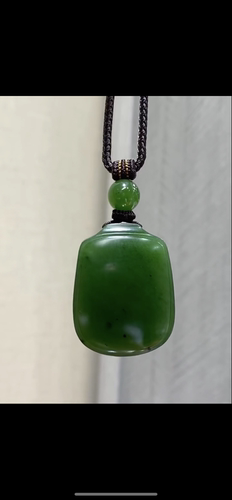 天然精品新疆和田籽料碧玉 平安无事牌 26×34×13mm正品证书老店