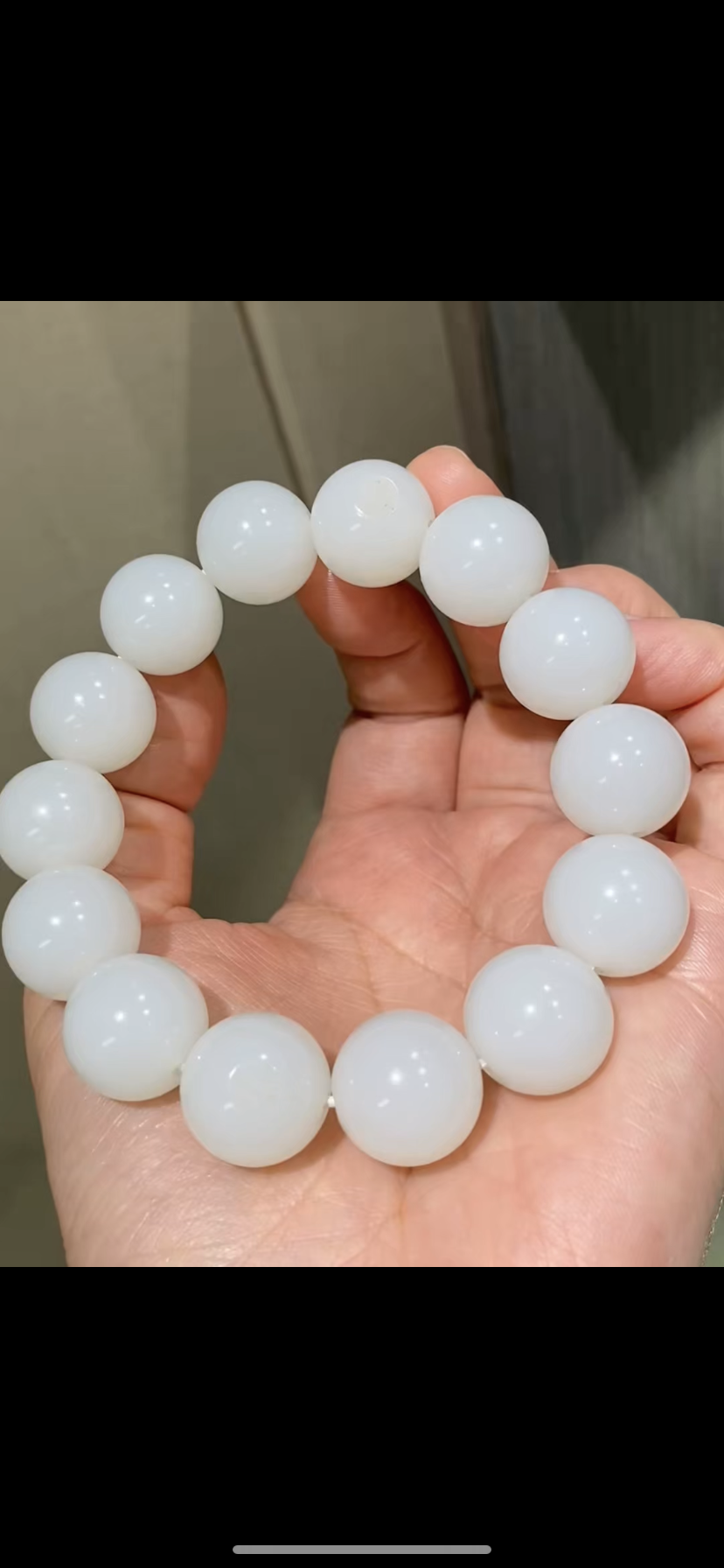 天然高品质新疆籽料 圆珠手串 一级白 16mm 正品带证书二十年老店