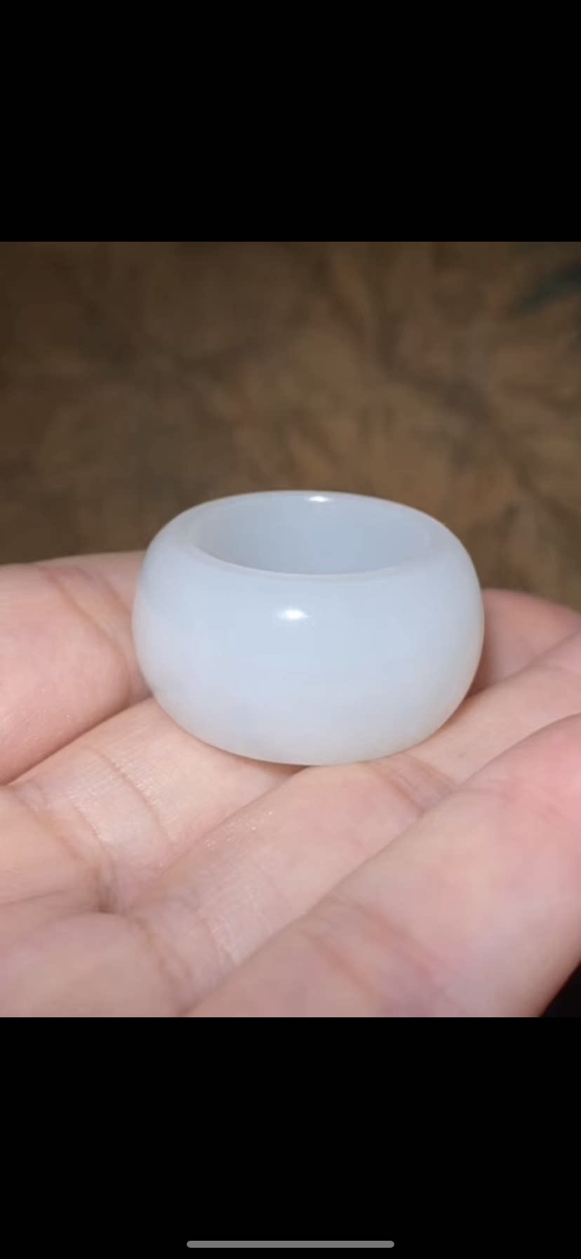 天然正品新疆和田玉籽料 扳指 一级白 油润细糯 19.3mm带证书全检