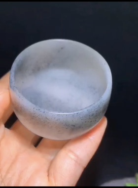 精品新疆和田籽料青花点墨主人杯 绝美 墨点均匀 34×57 口径50mm